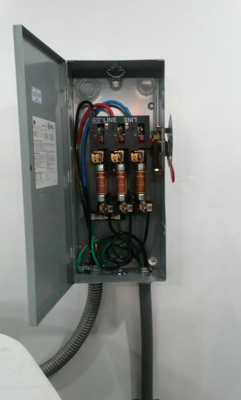 Three-phase disconnect switch installed for Electrical Wiring & Rewiring in Philipstown